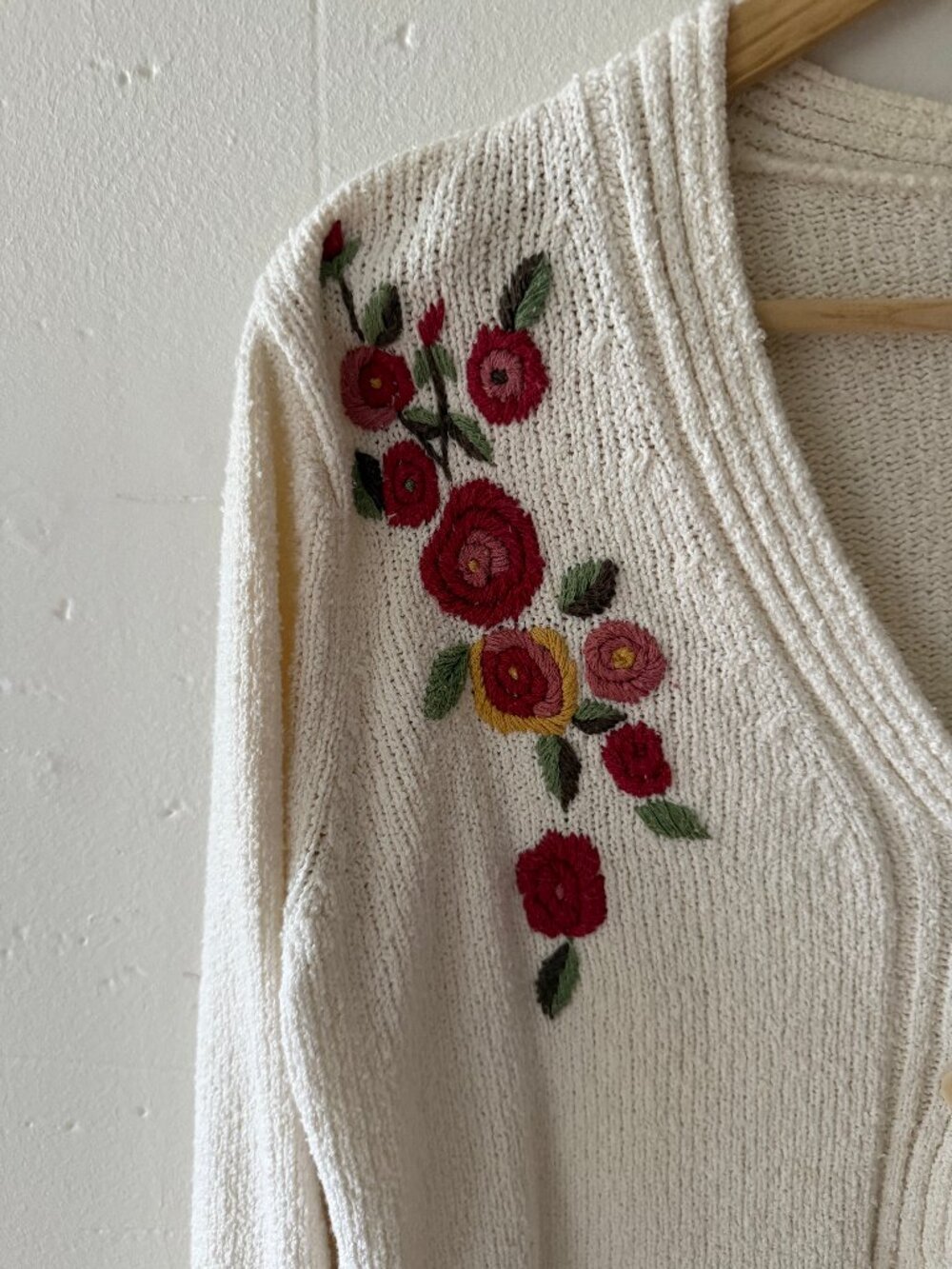 Vintage | Part Two Embroidered Floral Rose Cardigan | Cottagecore Cute | Small - Picture 2 of 10